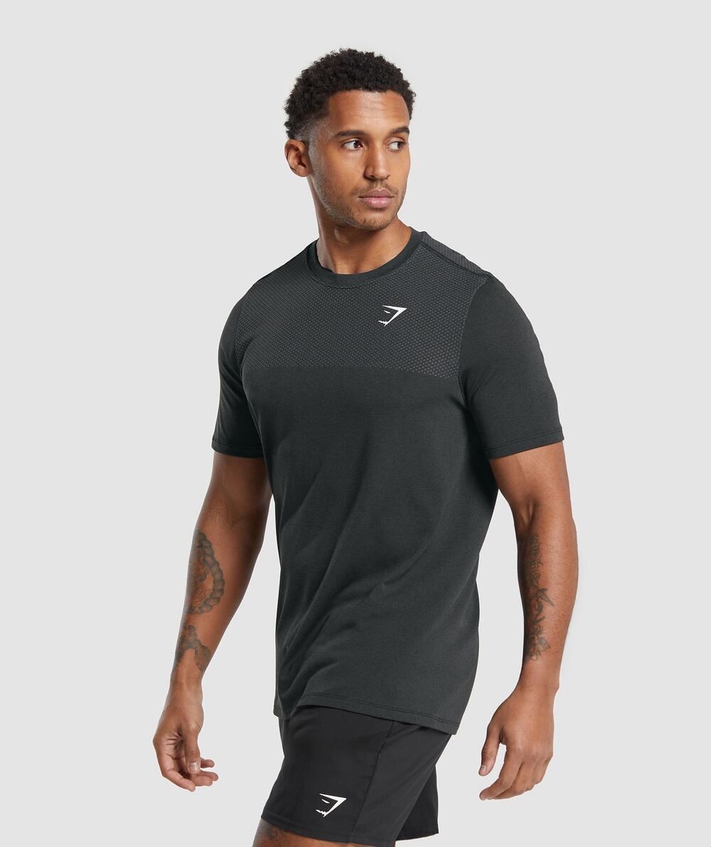 Gymshark Vital Seamless Black Mesh Workout T-Shirt Men’s Size M $30